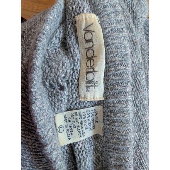 Vintage Vanderbilt Womens Gray Knit Sweater With Diamond Lace Detail Large - Picture 4 of 4
